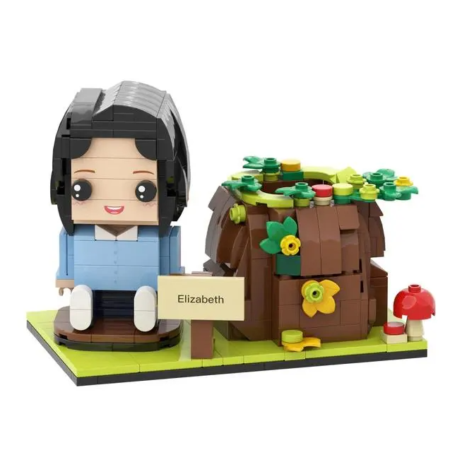 Custom Brick Figures Pen Holder Personalized Brick Figures and Pen Holder Custom Brick Figure & Tree Stump Pen Holder-Blongser