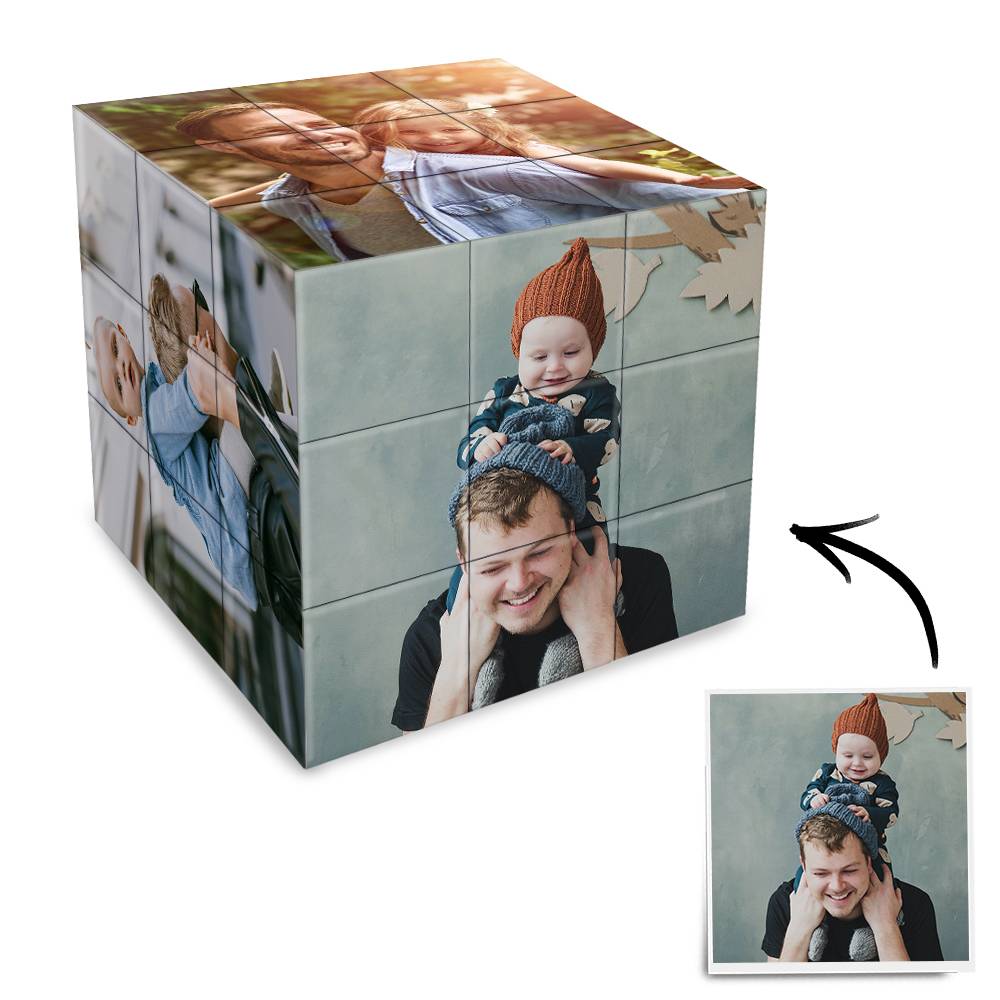 Personalised Magic Cube Picture Cube Gift For Dad-Blongser