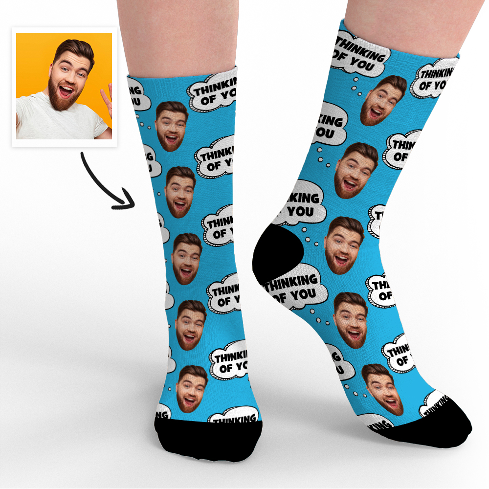 Thinking Of You Sock Personalized Socks with Face-Blongser