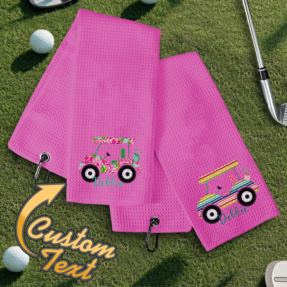 Personalized Golf Towel with Name Hanging Clip Golf Cart Towel Gift for Golf Lovers-Blongser