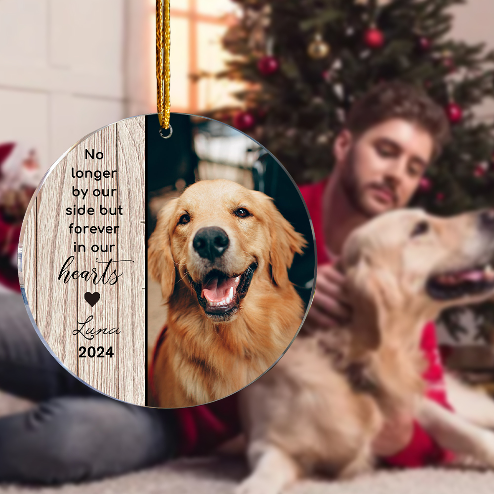 Personalized Pet Christmas Ornament with Photo Christmas Tree Decoration for Pet Memorial Gift-Blongser