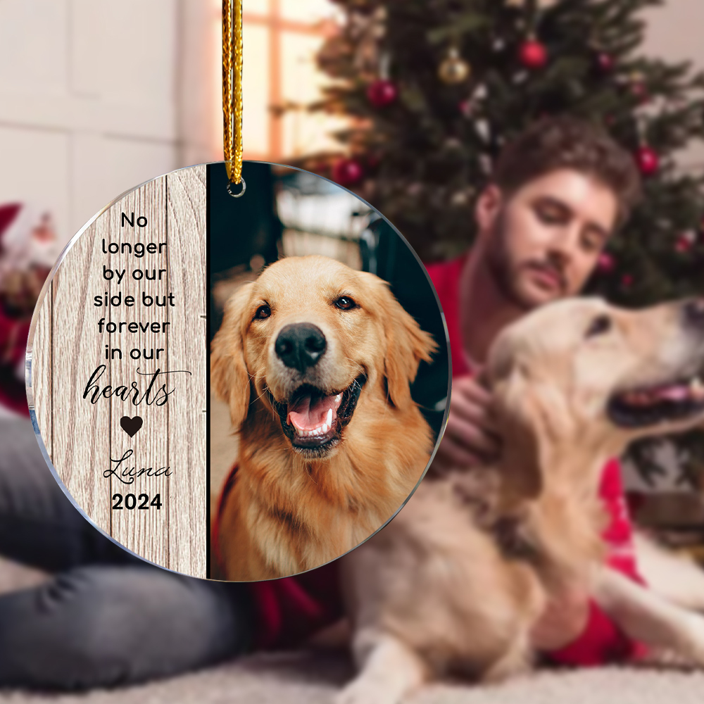 Personalized Pet Christmas Ornament with Photo Christmas Tree Decoration for Pet Memorial Gift-Blongser