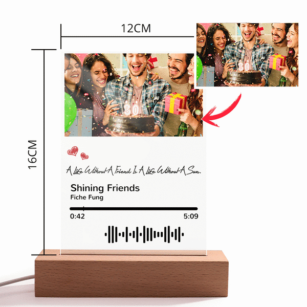 Personalized Photo Acrylic Scannable Code Song Plaque Night Light-Blongser