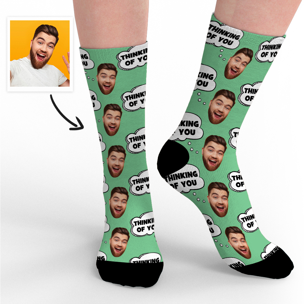 Thinking Of You Sock Personalized Socks with Face-Blongser