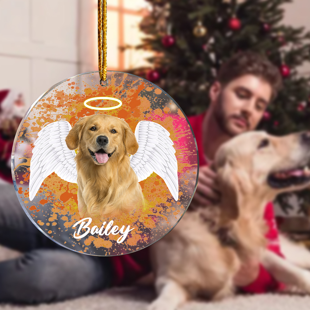 Personalized Pet Memorial Photo Ornament Christmas Tree Decoration Gift for Pet Lovers-Blongser