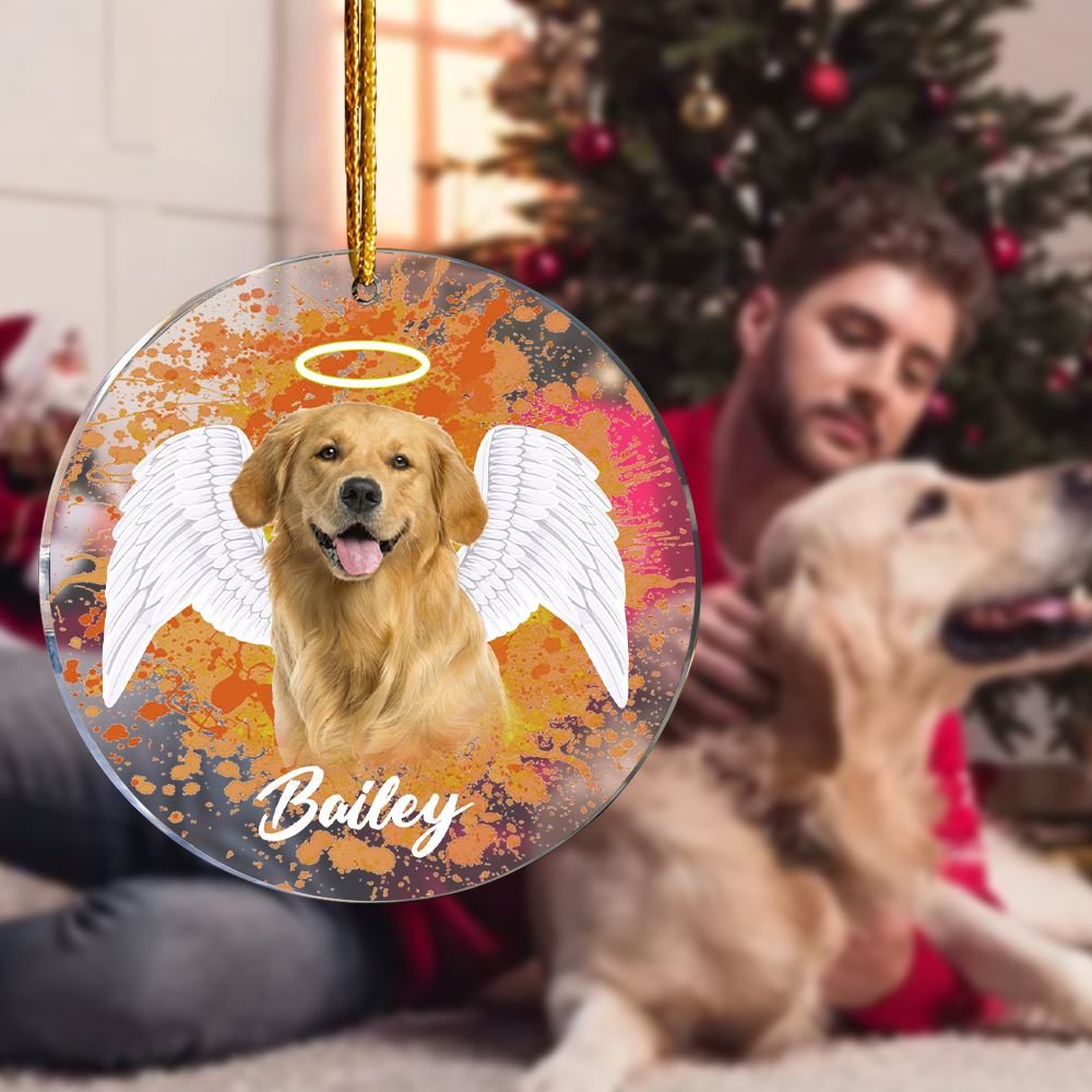 Personalized Pet Memorial Photo Ornament Christmas Tree Decoration Gift for Pet Lovers-Blongser