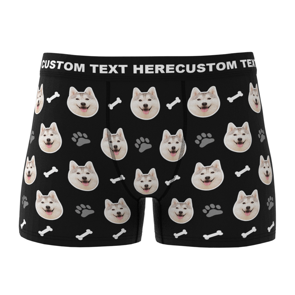 Custom Dog Face Boxers Personalized Men's Underwear with Preview-Blongser