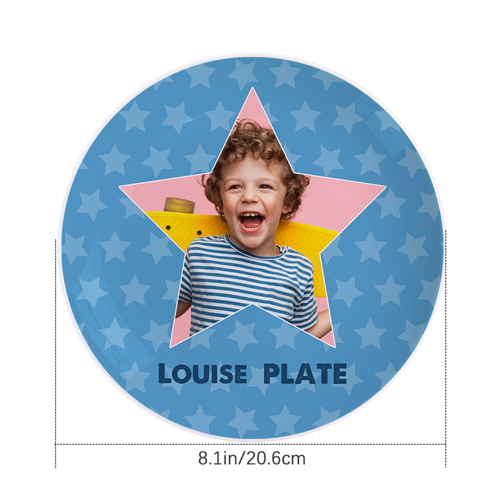 Custom Name Ceramic Souvenir Plate Personalized Star Shape Dinner Plates-Blongser