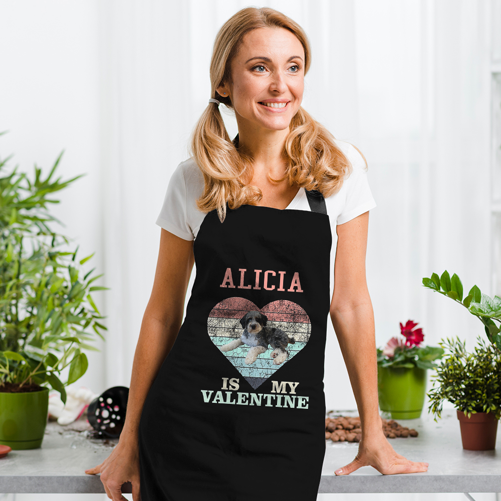 Personalized Name and Photo Apron Valentine Kitchen Apron-Blongser