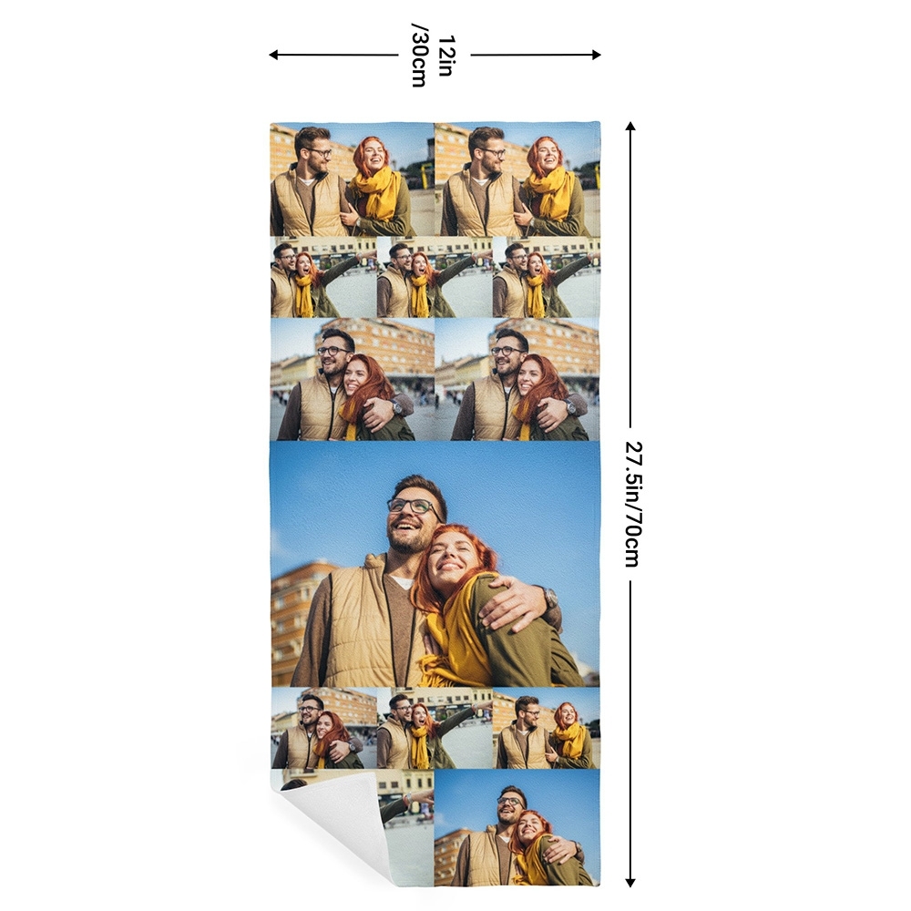 Personalized Collage Photo Towel with 4 Pictures-Blongser