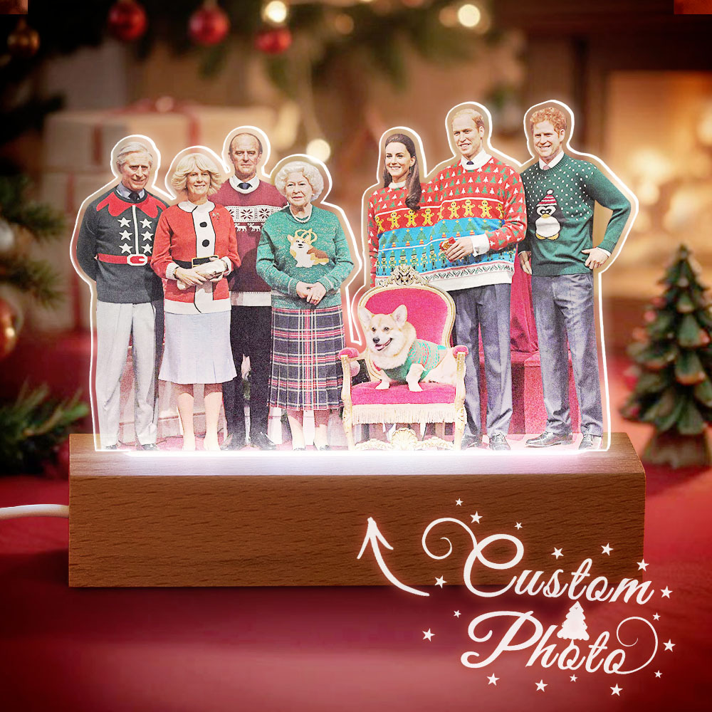 Personalized Photo Shape 3D LED Light Christmas Gift For Family Members-Blongser
