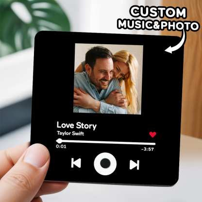 Personalized Music Fridge Magnet Custom Photo Fridge Magnet Can Play Songs Gifts for Her-Blongser