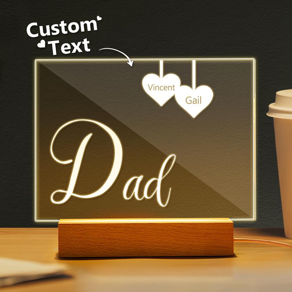 Personalized Engraved 1-5 Names Night Light Gifts For Dad-Blongser