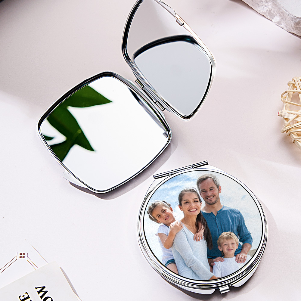 Personalized Photo Compact Portable Mirror Travel Birthday Gift for Her-Blongser