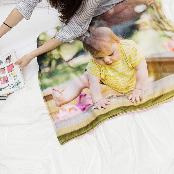 Personalized Picture Blankets Custom Photo Fleece Throw Blanket-Blongser