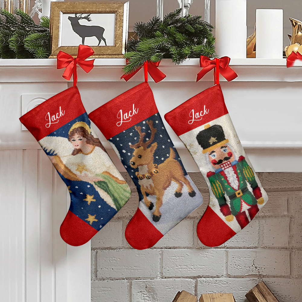 Personalized Christmas Stockings Custom Name Christmas Stocking-Blongser