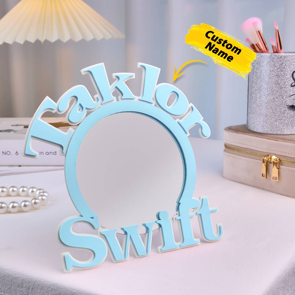 Personalized 3D Printed Mirror with Text Makeup Mirror Birthday Gift for Her-Blongser