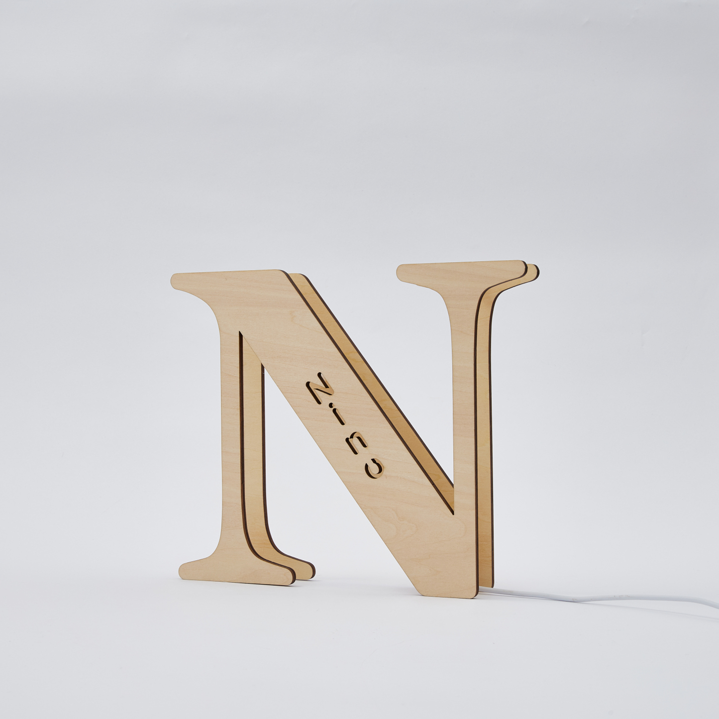 Personalised Wooden Letter Lamp Custom Name Alphabet Night Lights 19CM-Blongser
