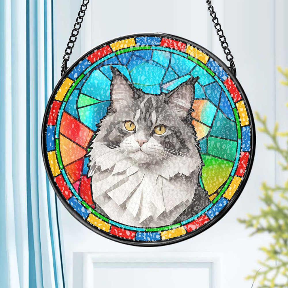 Custom Pet Stained Glass Suncatcher Pet Ornament Memorial Gifts for Pet Lovers-Blongser