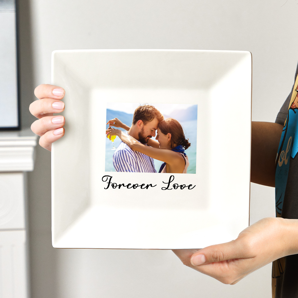 Custom Square Ceramic Plate with Picture-Blongser