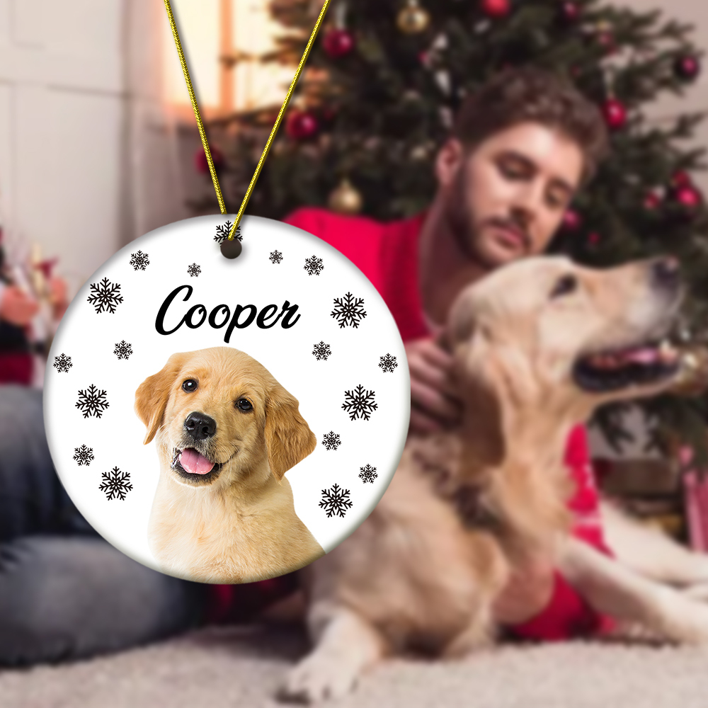 Personalized Photo Ornament with Name Christmas Pet Ornament Gift for Pet Lovers-Blongser