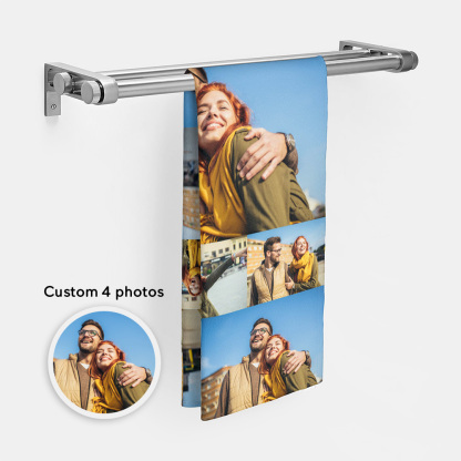 Personalized Collage Photo Towel with 4 Pictures-Blongser