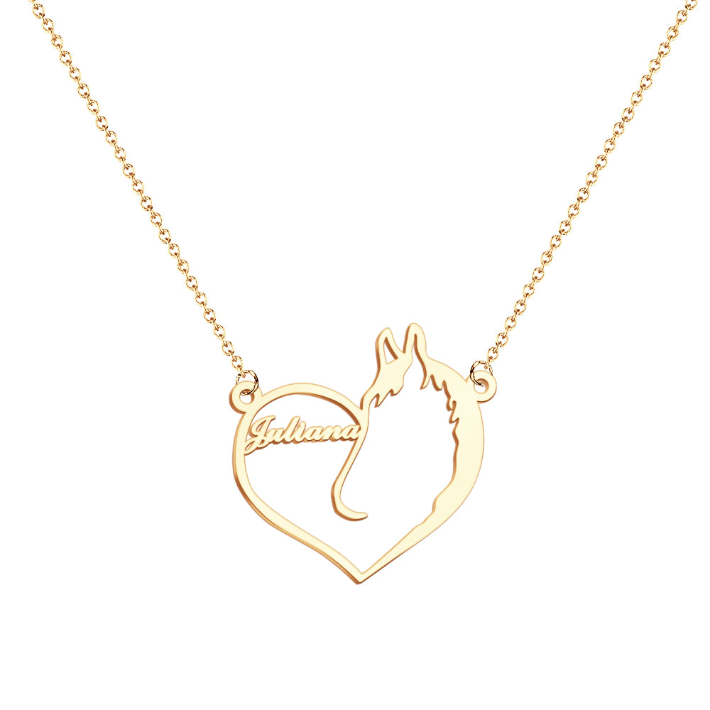 Personalized Name Heart Pet Memorial Necklace Memorial Gift for Her-Blongser