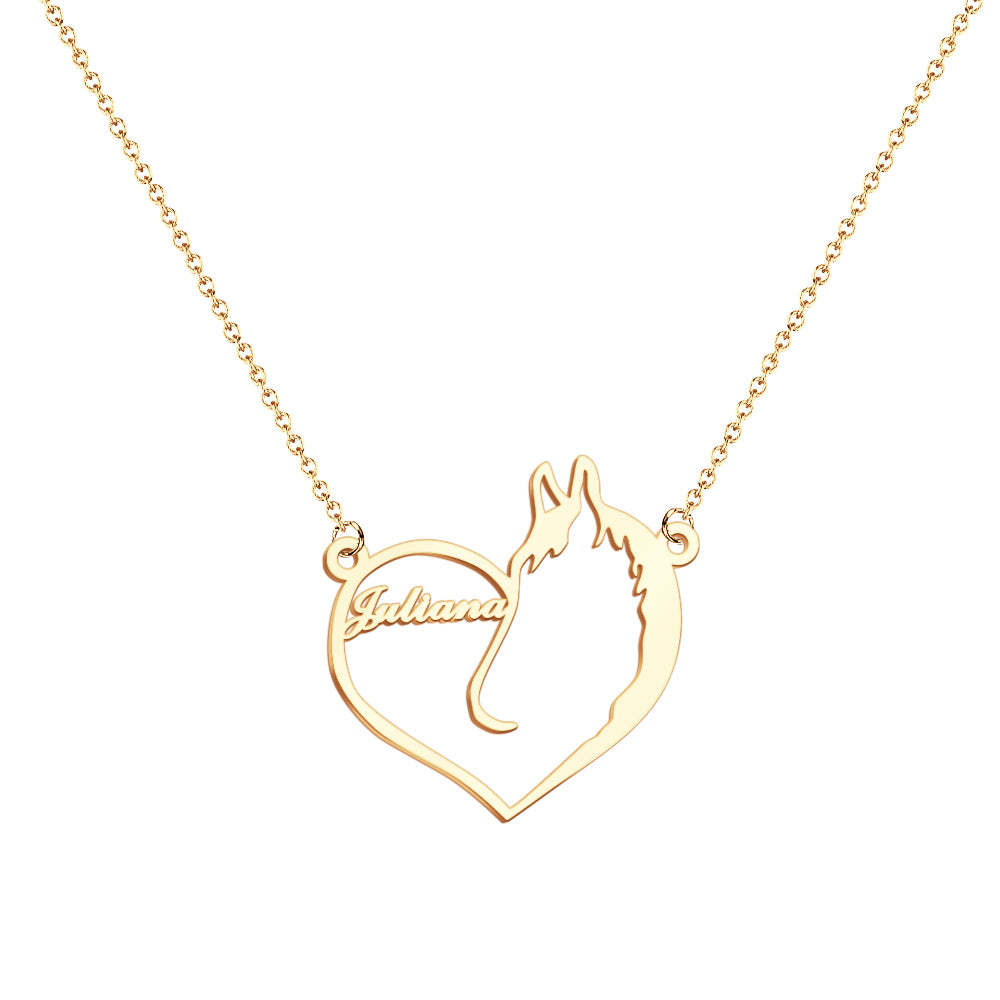 Personalized Name Heart Pet Memorial Necklace Memorial Gift for Her-Blongser