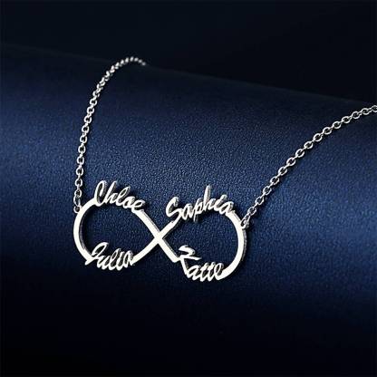 Custom Infinity Name Necklace with Four Names - S925 Silver-Blongser