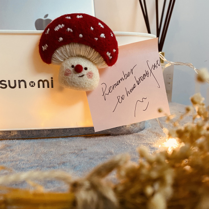 Whimsical Mushroom Fridge Magnets - Handcrafted Felt Decor-Blongser