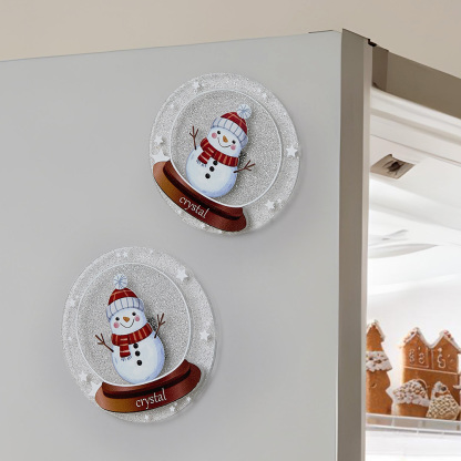 Personalized Christmas Fridge Magnet with Name Snowman Refrigerator Magnet for Christmas Gift-Blongser