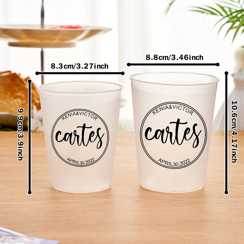 Personalized Disposable Plastic Cups with 12oz or 16oz for Bridal Shower Wedding Party Supplies-Blongser
