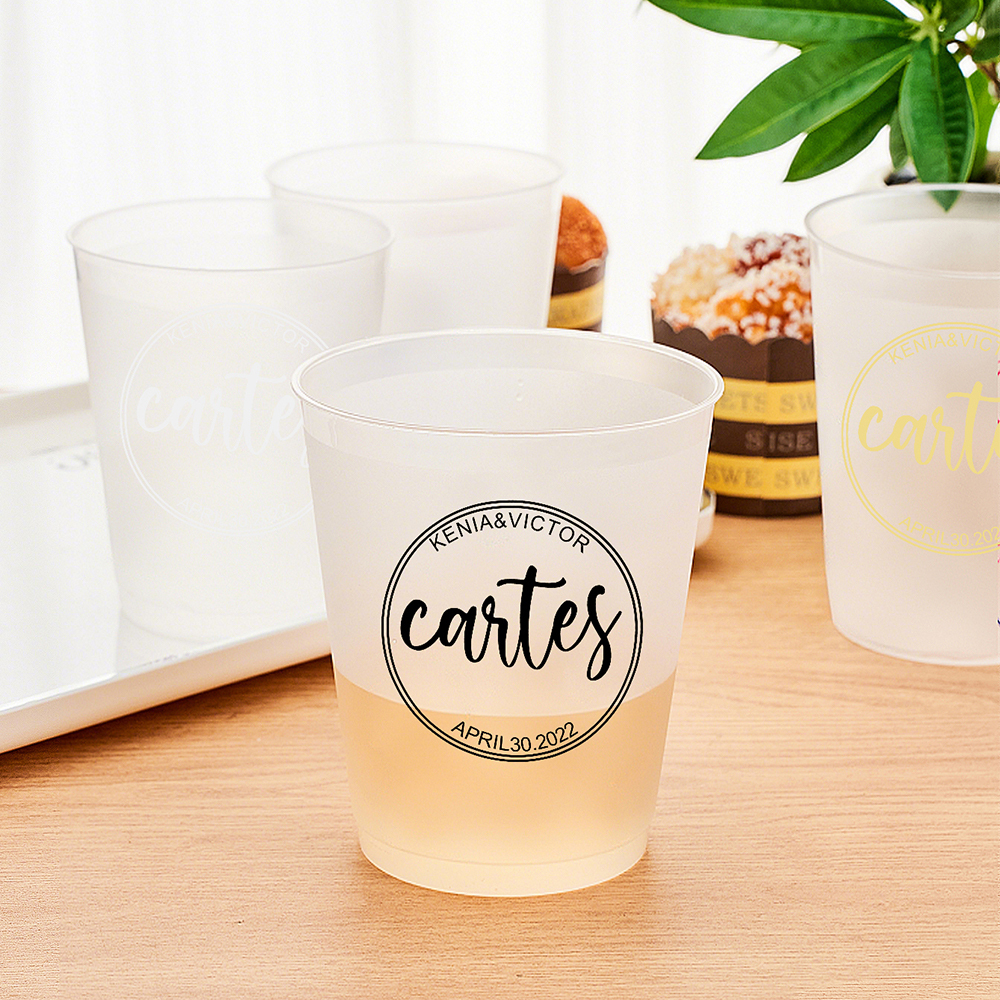 Personalized Disposable Plastic Cups with 12oz or 16oz for Bridal Shower Wedding Party Supplies-Blongser