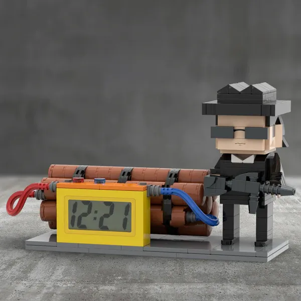 Custom Brick Figures Clock Personalized Dangerous Elements Brick Figures Clock Gifts for Him-Blongser