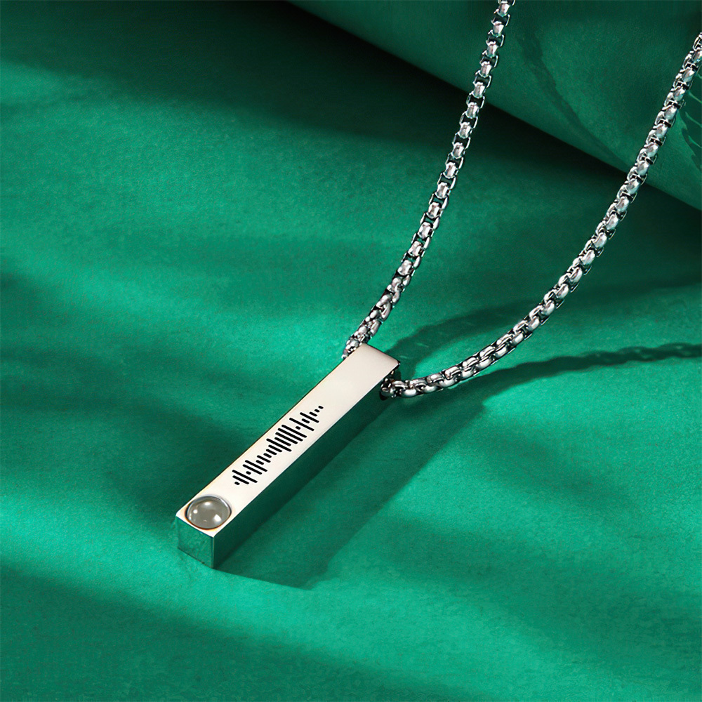 Custom Scannable Music Code Bar Projection Necklace-Blongser
