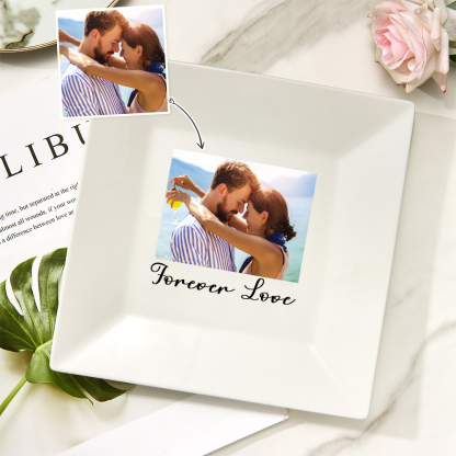 Custom Square Ceramic Plate with Picture-Blongser