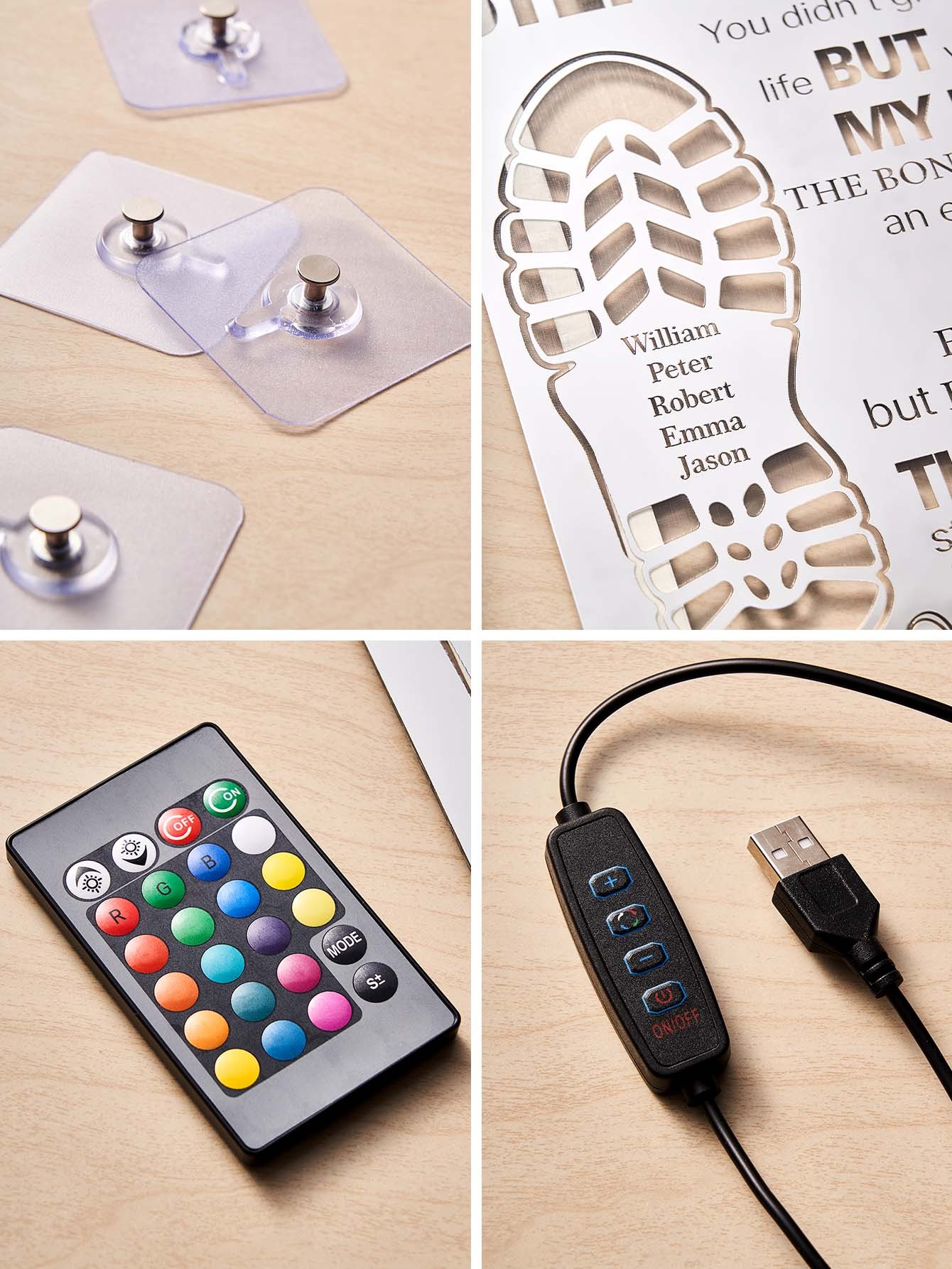 Personalized Stepped Up Dad Mirror Light Dad's Footprint Sign Gift for Father's Day-Blongser