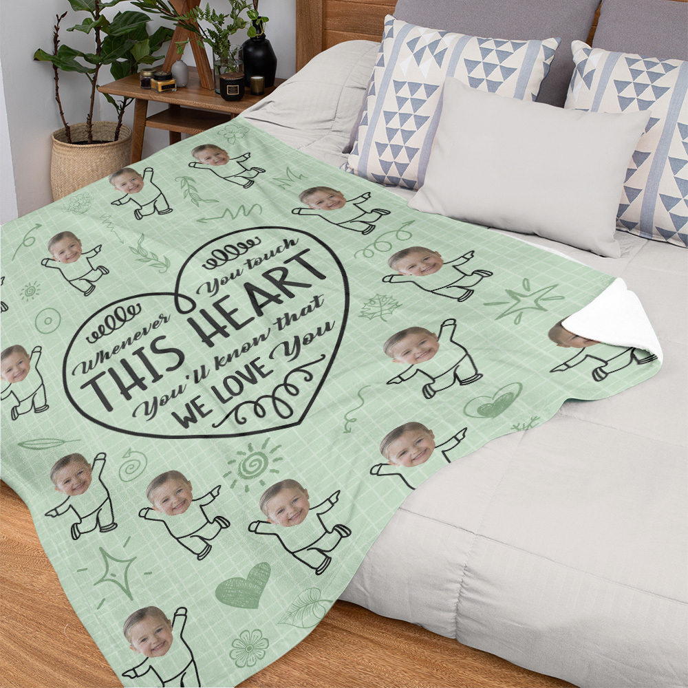 Custom Face Blanket Love You Gifts for Dad-Blongser