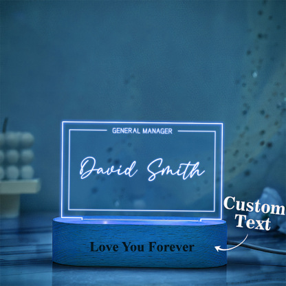 Personalized Name Sign Lights Custom Office Position Plaque Night Light-Blongser