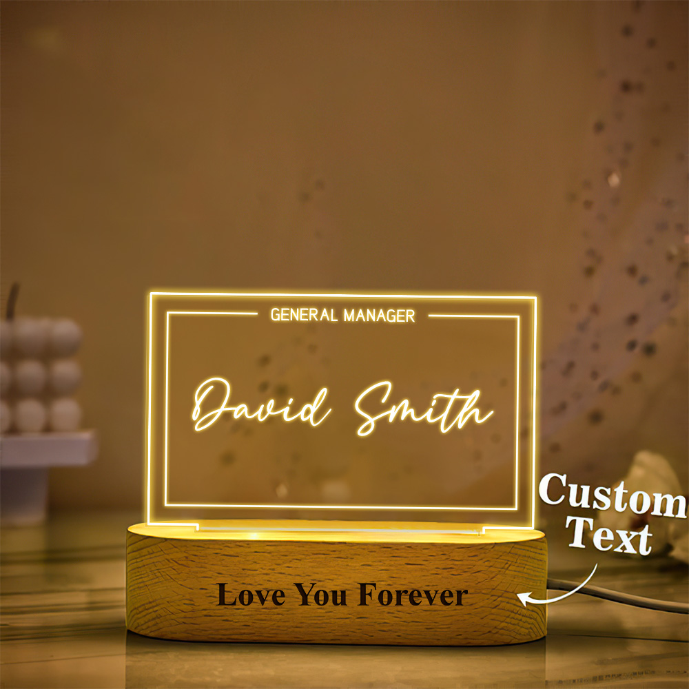 Personalized Name Sign Lights Custom Office Position Plaque Night Light-Blongser