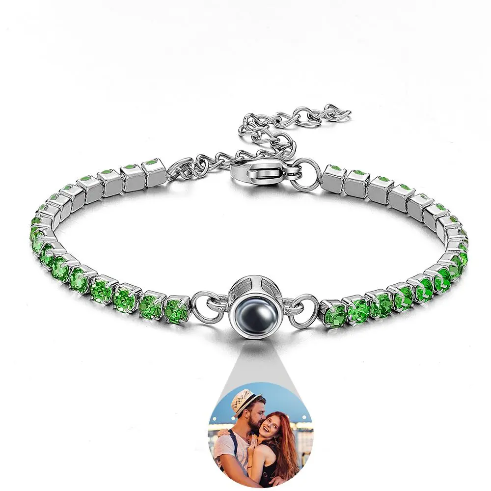 Custom Photo Projection Bracelet Fashionable All Diamonds Bracelet Gifts For Her-Blongser