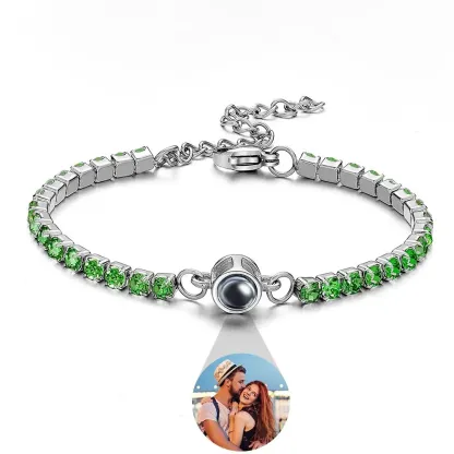 Custom Photo Projection Bracelet Fashionable All Diamonds Bracelet Gifts For Her-Blongser