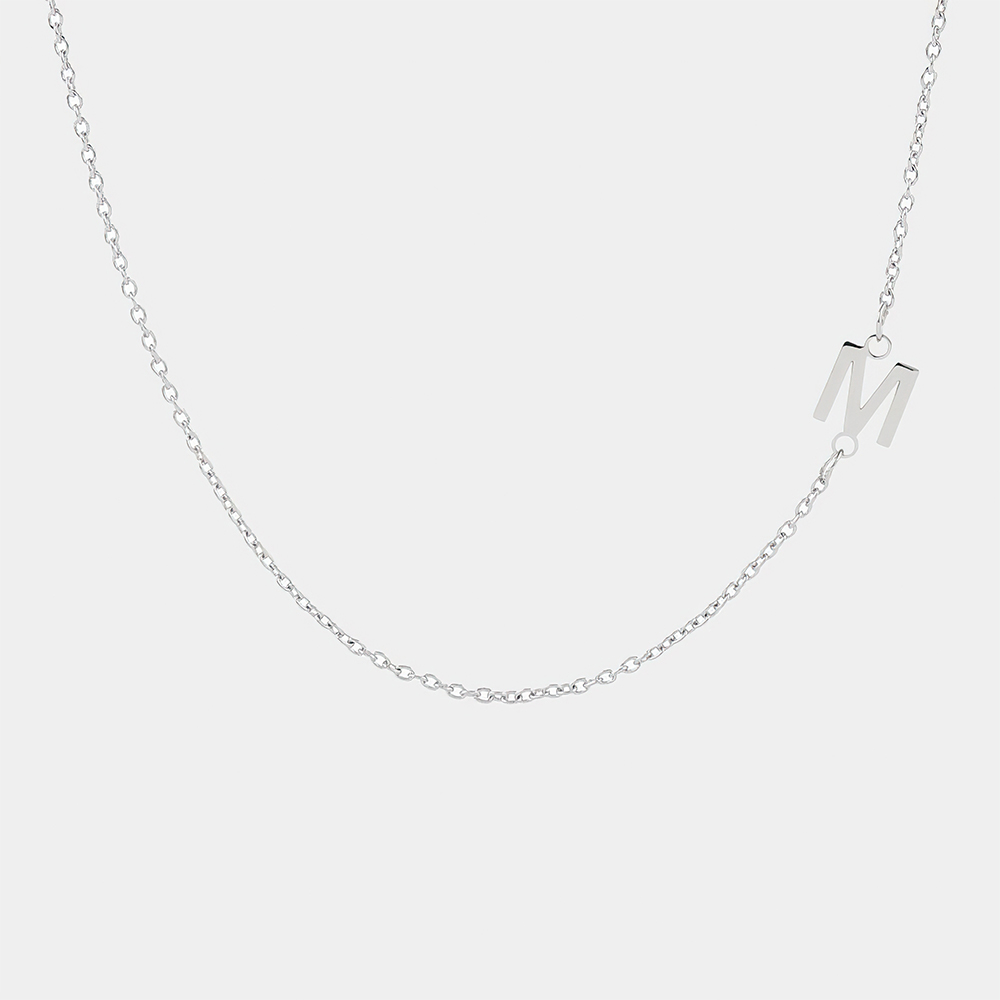 Custom Initial Necklace Personalized Stainless Steel Letter Necklace-Blongser