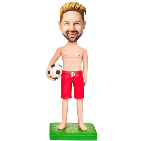 Strong Abs Soccer Sports Custom Bobblehead Engraved with Text-Blongser