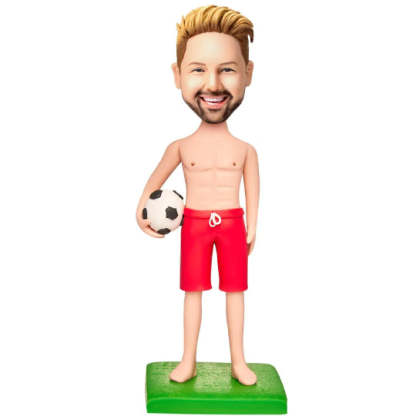 Strong Abs Soccer Sports Custom Bobblehead Engraved with Text-Blongser