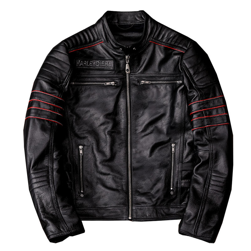 Tankcanvas New Motorcycle Jacket Men Cowhide Motocross Jacket Leather Winter Windproof Racing Suit Wear-resistant Moto Clothing For Harley-Tankcanvas
