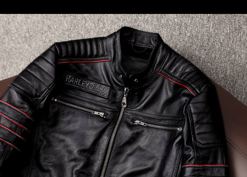 Tankcanvas New Motorcycle Jacket Men Cowhide Motocross Jacket Leather Winter Windproof Racing Suit Wear-resistant Moto Clothing For Harley-Tankcanvas
