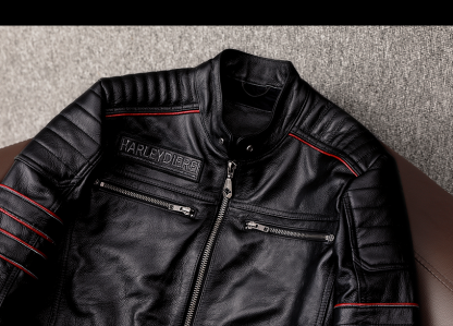 Tankcanvas New Motorcycle Jacket Men Cowhide Motocross Jacket Leather Winter Windproof Racing Suit Wear-resistant Moto Clothing For Harley-Tankcanvas