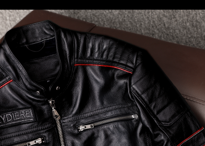 Tankcanvas New Motorcycle Jacket Men Cowhide Motocross Jacket Leather Winter Windproof Racing Suit Wear-resistant Moto Clothing For Harley-Tankcanvas