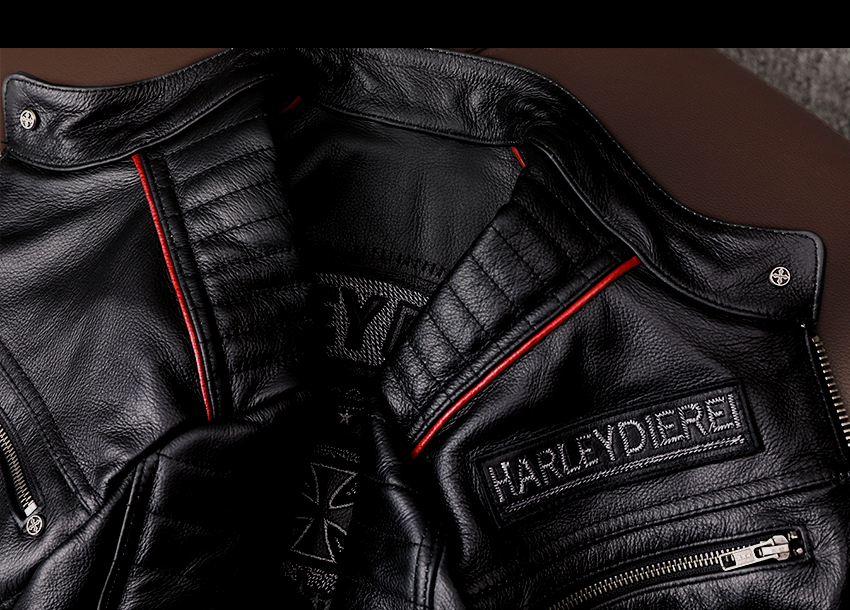 Tankcanvas New Motorcycle Jacket Men Cowhide Motocross Jacket Leather Winter Windproof Racing Suit Wear-resistant Moto Clothing For Harley-Tankcanvas